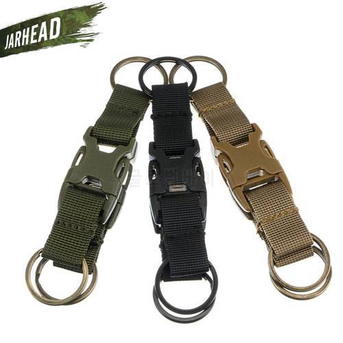High Quality Tactical Multifunction Buckle Double Key Chain Outdoor Nylon Quick Release Buckle Keyring Backpack Belt Hook