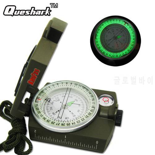 Portable Military Army Compass Lensatic Prismatic Compass Multifunctional Outdoor Camping Tools with Fluorescent Light