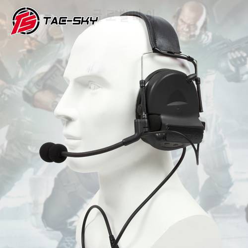 TAC-SKY COMTAC II Silicone Earmuff Edition Tactical Comtac Noise Reduction Military Intercom Shooting tactical Headphones BK