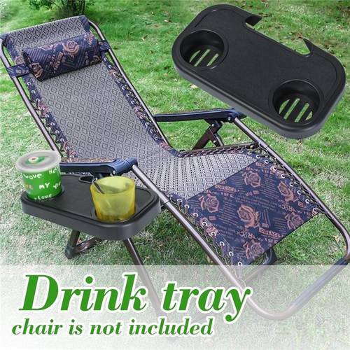 Portable Black Folding Chair Camping Picnic Outdoor Beach Garden Chair Side Tray For Drink Outdoor folding chair cup holder