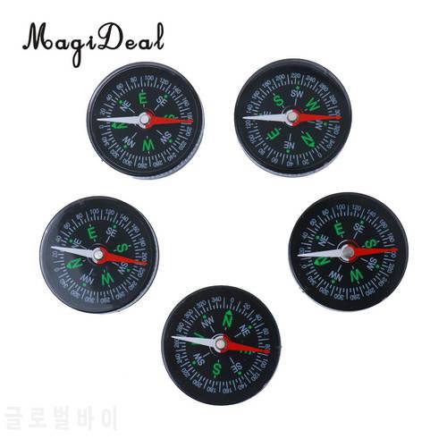 MagiDeal New Arrival 5 Lot Acrylic Compasses Mini Pocket Watch Compass Set for Hiking Camping Outdoor Sport Tools Great Gifts
