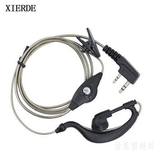 PTT Earpiece with Microphone 2 Pin Ear Hook Two Way Radio headset for Bao feng UV-5R UV82 888S Walkie-Talkie
