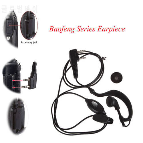 Accessories-Walkie Talkie Ear Hook Interphone Earphone 2 PIN Earpiece PTT with Microphone for BAOFENG UV5R Plus BF-888S