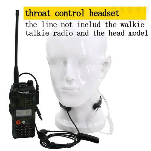 Handsfree Finger PTT Throat Control Acoustic Tube 2 pin Earphone for Baofeng Kenwood UV5R K head Walkie Talkie Accessorie