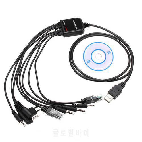 2023 8 in 1 Computer USB Programming Cable for kenwood baofeng motorola yaesu for icom Handy walkie talkie car radio CD Software