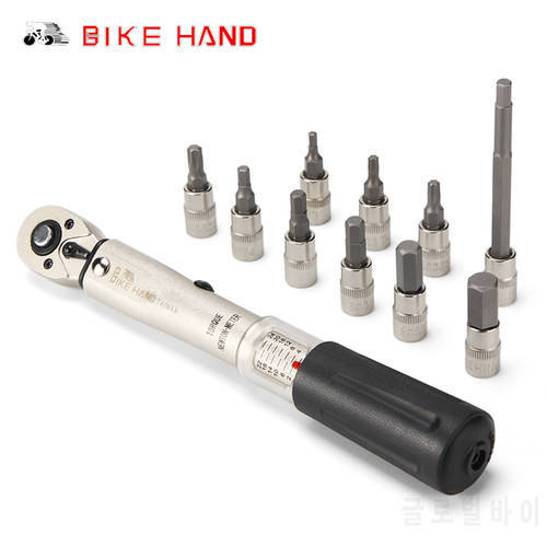 BIKEHAND Bicycle Repair Tools Kit Bike Torque Wrench Allen Key Tool Socket Set Road MTB Bike Tools 1/4&39&39 Torque Fix Set 2-24 NM