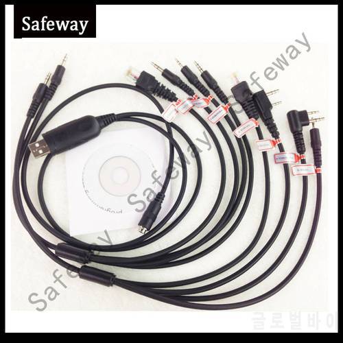 8 in 1 Programming Cable for Motorola PUXING BaoFeng UV-5R for Yaesu for Wouxun Hyt for Kenwood Radio Car Radio