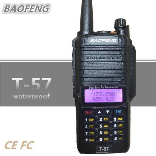 BAOFENG T-57 Waterproof IP67 10KM Walkie Talkie Professional UHF VHF Dual PTT Poratable CB Radio Station UV-9R BAOFENG T57