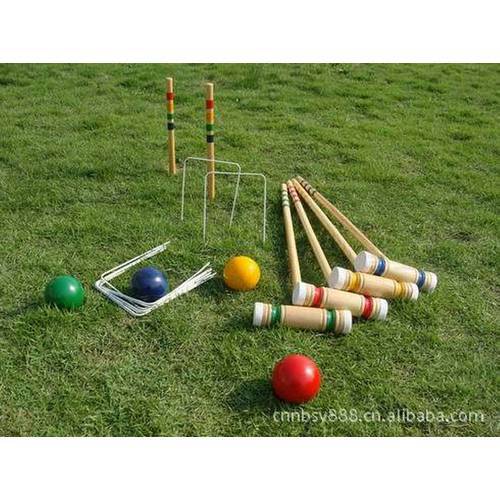 Outdoor Game Sport Gate Ball Croquet Croguet Diameter 7cm Imported Oak Wood Material Good Quality 1 Set for 4 Players Only
