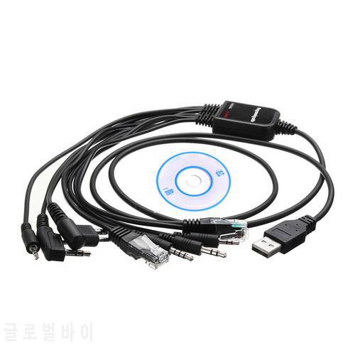 hot 8 in 1 USB Program Programming Cable Data Cord for Icom BaoFeng uv-5r Motorola for hyt Ham Two Way Radio Walkie Talkie Parts