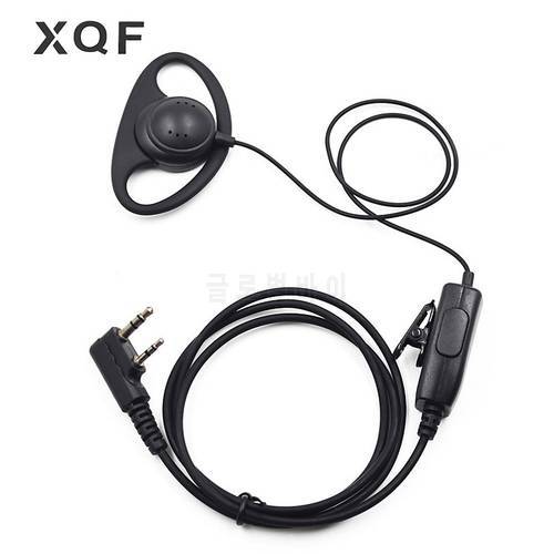 FBI D-Ring EarHook Earpiece Headset PTT Mic for Walkie Talkie Kenwood Baofeng UV-5R UV-5RE Plus UV-B5 GT-3TP BF-F8HP Ham Radio