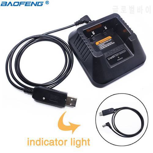 Baofeng UV-5R USB Cable Charger (9-10.8V) with Indicator Light for Baofeng UV-5R UV-5RE DM-5R Plus UV5R Walkie Talkie UV 5R