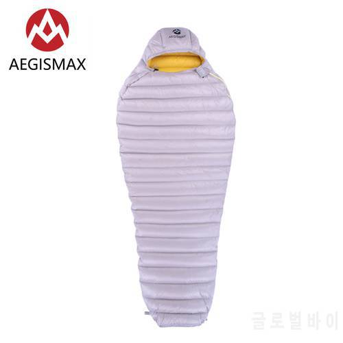 AEGISMAX Leto Outdoor Camping Hiking Ultra Dry White Goose Down Mummy Spring Autumn Winter Ultralight Sleeping bag