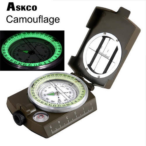 Askco Waterproof Survival Military Compass Hiking Camping Army Pocket Outdoor Lensatic Compass Handheld Geological compass