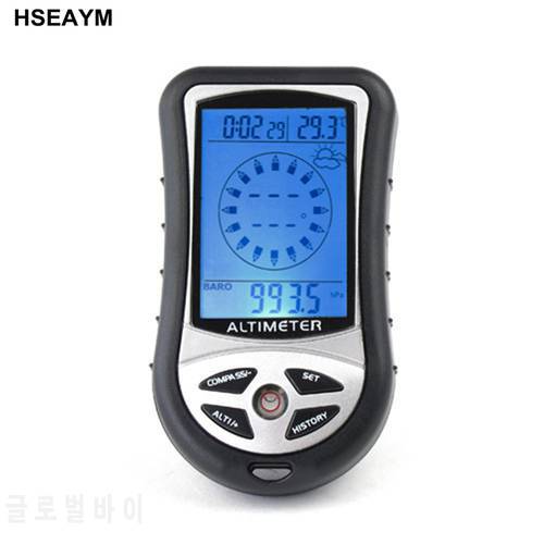 HSEAYM 8 in 1 Electronic Altimeter Compass Barometer Elevation Table Outdoor Thermometer Hunting Hiking Fishing Compass