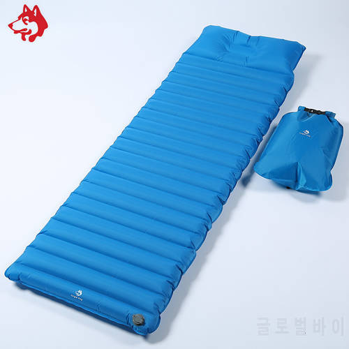 Durable nylon+TPU coating sleeping pad outdoor travelling camping hiking mattress with inflator bag grey inflatable mat