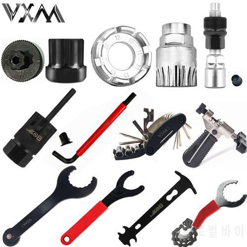 VXM Bicycle repair tool Kits flywheel remover socket bottom bracket removing socket tool chain cutter crank removing tools
