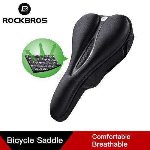 ROCKBROS Silicone Bicycle Saddle Hollow Breathable MTB Bike Seat Cushion Cover Mat Silica gel Saddle Cycling Bike Accessories