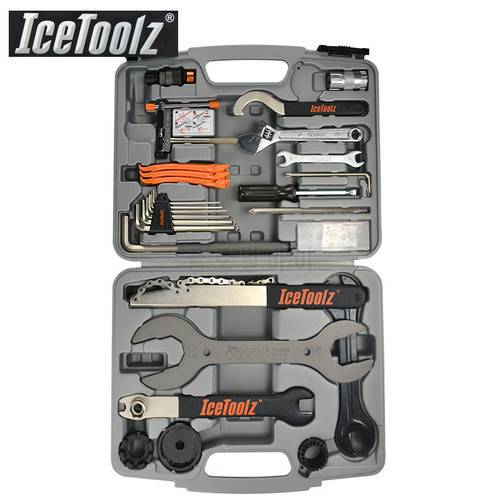 IceToolz 82A6 Pronto Tool Kit Bike Bicycle Cycling Cr-Mo CNC Engineered Tools 46 in 1 multifunction Cycling Repair Tool Box Case