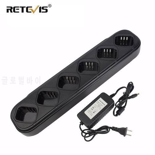 Rapid Six-way Charger Single-Row Walkie Talkie/Battery Charger For TYT MD-380 MD 380 MD380 RETEVIS RT3 RT3S DMR Radio Charger