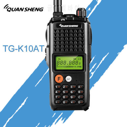10W QuanSheng TG-K10AT Walkie Talkie 10km TG K10AT Radio Comunicador 10 km UHF400-470MHz Optional VHF Band Two Way Radio 4000mAh