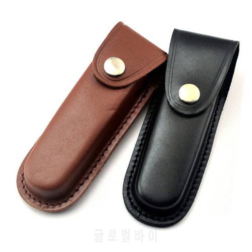 1PC EDC Portable Knife Scabbard Cover Holster Layer Cowhide Folding Knife Sheath Outdoor Camping Tool Equipment Accessories
