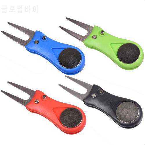By DHL 100pcs Golf Divot Tool Repair Tool Pitch Groove Cleaner Golf Pitchfork Golf Accessories Putting Green Fork