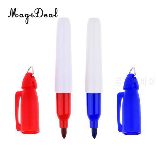 2Pcs Blue Red Color Golf Ball Line Marker Pen Alignment Drawing Tool Golf Training