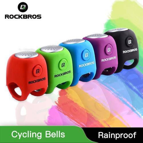 ROCKBROS Electric Cycling Bells 110 dB Silica Gel Shell Ring Horn Rainproof MTB Bicycle Handlebar Bell Bicycle tool Accessories