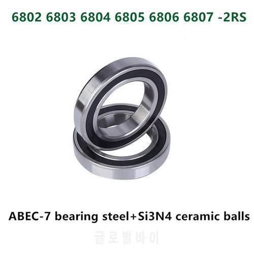 4pcs ABEC-7 6802 6803 6804 6805 6806 6807 -2RS Hybrid Ceramic Bearing Bicycle Bottom Brackets Spares bike Si3N4 Ball Bearings