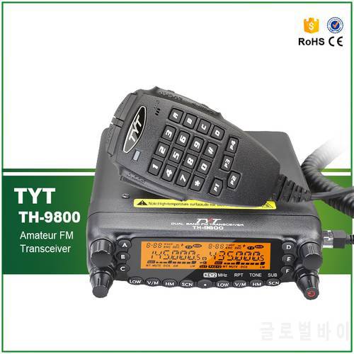 Car Radio TYT TH-9800 VHF 50W UHF 35W 800CH Quad Band Transceiver Cross-band Dual Display Screen Scrambler Repeater