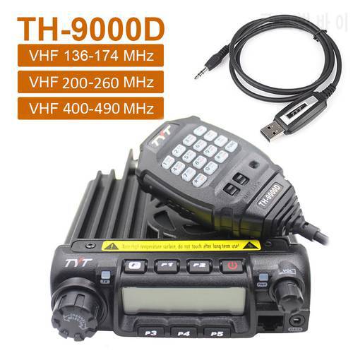 Latest Version TYT TH-9000D Car Mobile Radio 200CH 60W 136-174Mhz 220-260Mhz 400-490Mhz High Power Car Walkie Talkie Ham Radio