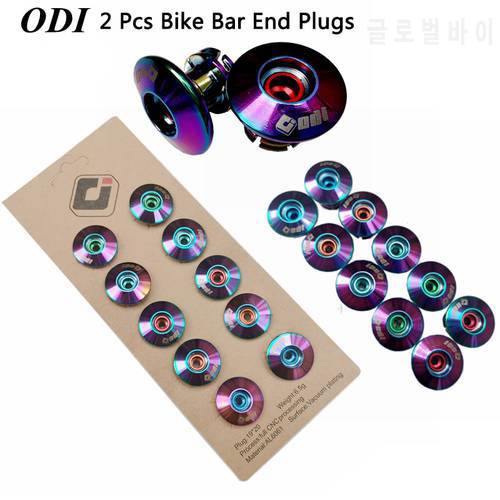 ODI Bicycle Handlebar Cover Bike Bar End Plugs aluminum alloy Colorful Plating Bicycle Grip Anti-slip Firm Handlebar Caps