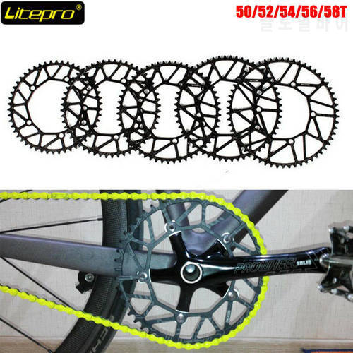 LITEPRO Folding Road MTB XC Bike Narrow Wide Chain-rings Chain Ring BCD 130mm 50/52/54/56/58T