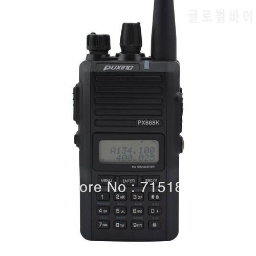 Black Color PUXING PX-888K Dual Band VHF&UHF Professional FM Transceiver 5w 128CH scanner radio PX 888K walkie talkie
