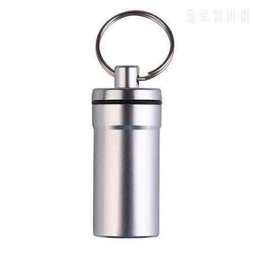 1-2Pcs Portable Travel Pill Medicine Box Case Waterproof Container Keychain Capsule Bottle Key Ring Chain First Aid Medicine Box