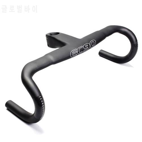 balugoe Carbon black rider carbon road handlebar bicycle integrated with new rod carbon fiber bar road carbon road handlebar