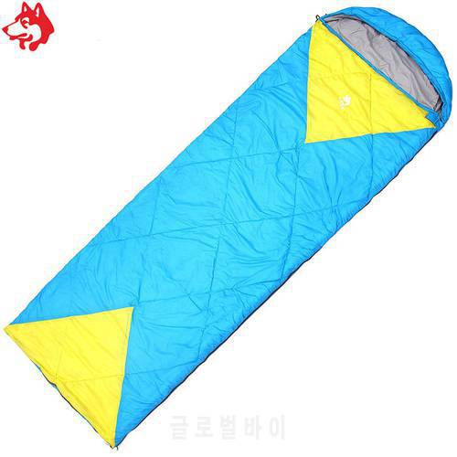 CY-0902 Blue/Green splicing two people sleeping bag spring autumn light small package cheap youth envelope type sleeping bags