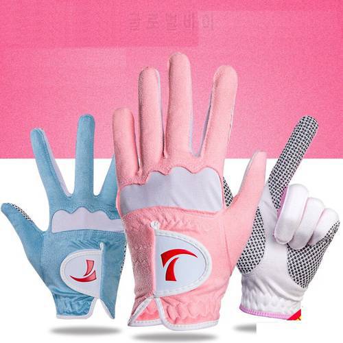 Women Golf Gloves Durable Microfiber Breathable Soft Fitness Sport Grip Female Gloves Anti-skid Sunscreen Gloves D0632