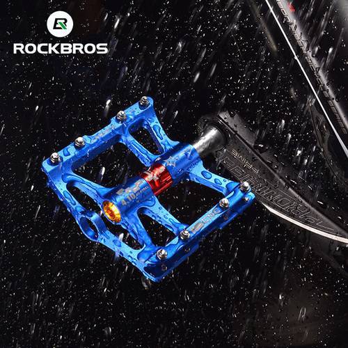 ROCKBROS Bike Pedals Cycling Ultralight Aluminium Alloy 4 Bearings Mountain MTB Bicycle Pedals MTB Pedals Flat Bike Pedals