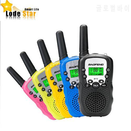 2PCS Baofeng BF-T3 Mini Walkie Talkie 2W UHF 462-467MHz Portable Two Way Radio 22CH T3 VOX FM Transceiver Kids Toy CB Radio