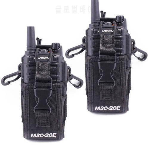 2pcs Abbree MSC-20E Portable Walkie Talkie Nylon Case Cover Handsfree Holder for Baofeng UV-XR UV-9R TYT Woxun Motorola Radio