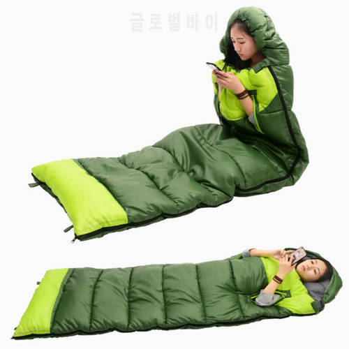Thicken Warm Camping Travel Sleeping Bag Indoor Lazy Sleep Bag Outdoor Hiking Waterproof Splicing Envelope Cotton Sleeping Bags