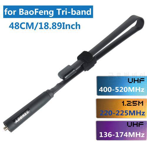 ABBREE Tri-band 144/222/435Mhz SMA-Female Tactical Antenna for Baofeng BF-R3,UV-5RX3 ,UV-82X3,BTECH UV-5X3 Walkie Talkie Radio