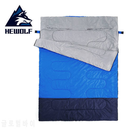 Hewolf 1539-2.1kg Double Person Envelope Type Cotton Filling Camping Indoor Lunch Break Sleeping Bag