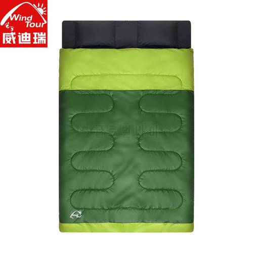 New Arrival Cotton Filling Outdoor 2 Person Double Sleeping Bag 3 Season Use Comfortable Warm Sleeping Bag