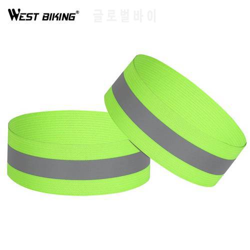 WEST BIKING 2Pcs/Set Reflective Arm Bands Cycling Safety High Visibility Reflective Strip For Night Jogging Running Wristband