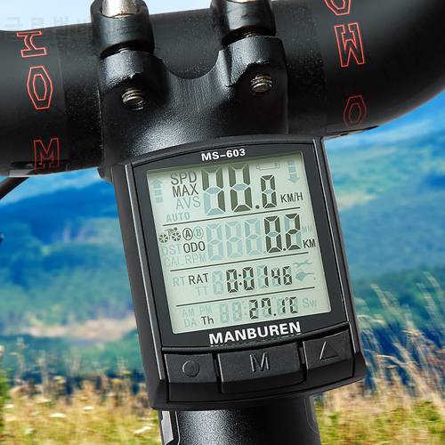 BOGEER Waterproof Bicycle Computer Wireless And Wired MTB Bike Cycling Odometer Stopwatch Speedometer Watch LED Digital Rate