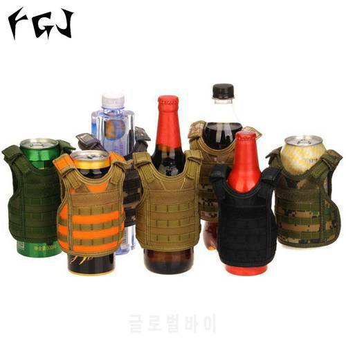 HobbyLane FGJ Adjustable Miniature Molle Vest Beer Water Bottle Mini Vest Outdoor Beverage Cooler Holder