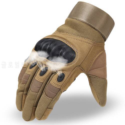 Hard Case Outdoor Tactical Gloves Carbon Fiber Motorcycle Riding Sports Fitness Full Finger Gloves Mountaineering